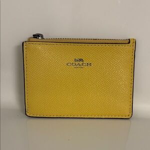 Coach Vibrant Yellow Leather Card Case